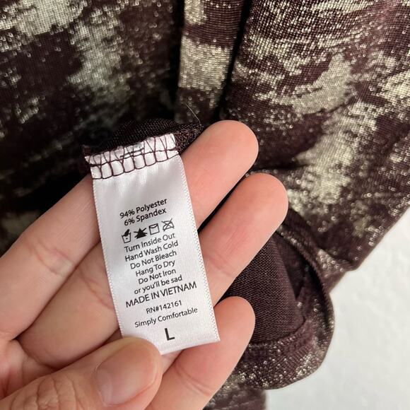 LuLaRoe Purple Gold Metallic Women Blouse Size Large - Picture 6 of 6